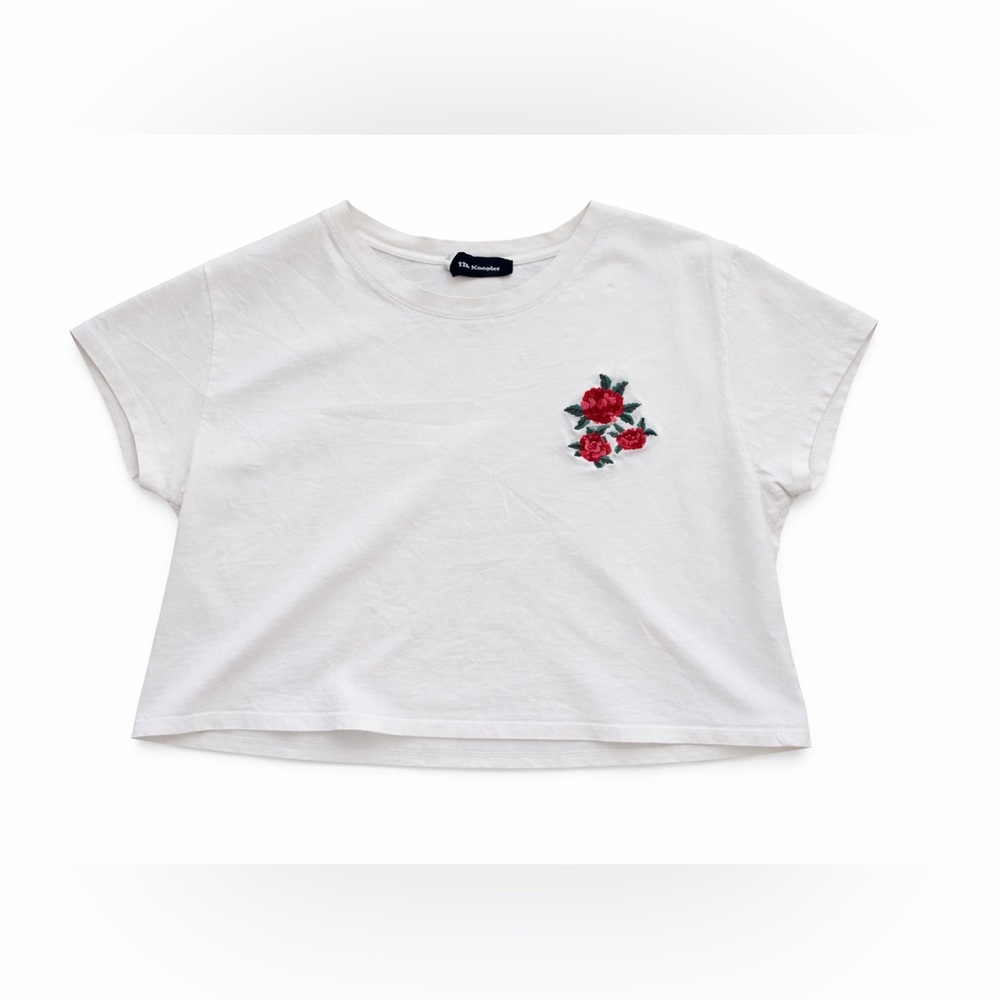 The Kooples floral embroidered crop top